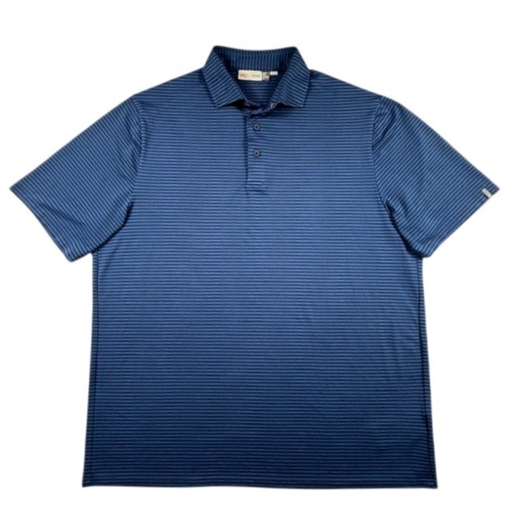 KJUS Mens Blue Striped Short Sleeve Golf Polo Shirt Size 2XL Comfort Fit UPF 30+